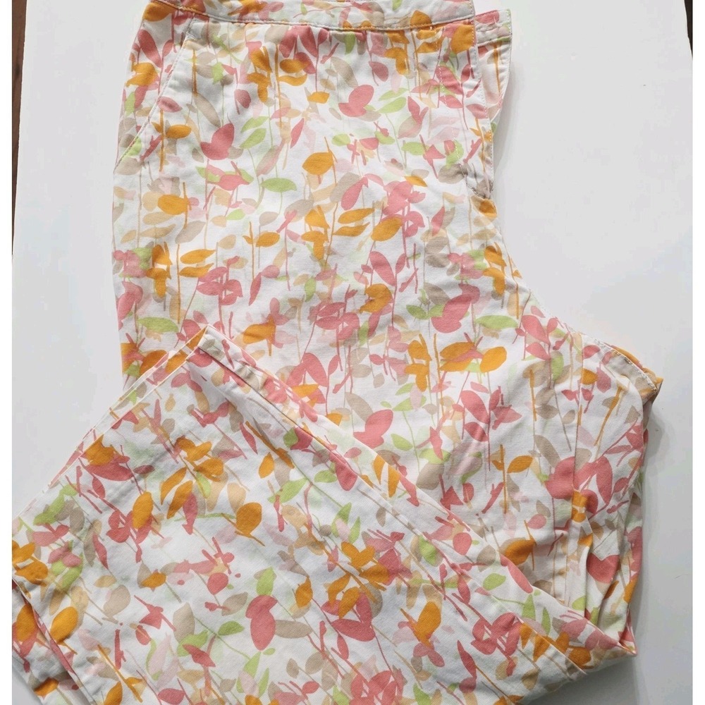 Leaf Floral Print Pants Womens Size‎ 18 Orange White Cato pants